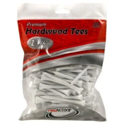 ProActive Premium Sports Hardwood Golf Tees 2.75" -Green And Swing Shop 2.75 White 100
