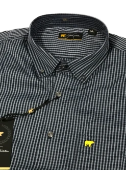 Callaway Jack Nicklaus Black Label By Perry Ellis Mini Plaid Button Down Shirts -Green And Swing Shop 2ColorsMiniPlaid ClassicNavy1