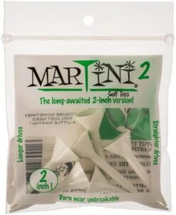 Martini Tees - 2" - 6 Pack -Green And Swing Shop 2inch White