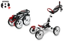 Clicgear Golf 4-Wheel Push Cart Model 8.0+ -Green And Swing Shop 8.0 Side by Side