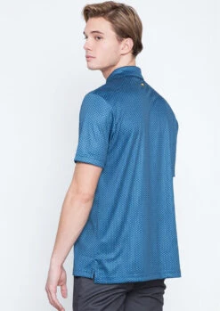 Callaway Jack Nicklaus Black Label By Perry Ellis All Over Mini Foulard Polo Shirts -Green And Swing Shop AllOverMiniFoulardPolo DeepDiveBlue2