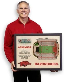 YouTheFan! NCAA 25-Layer StadiumView Wall Art -Green And Swing Shop ArkansasRazorbacks3
