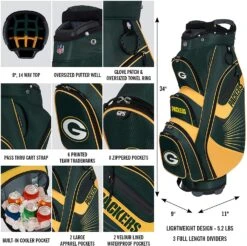 NFL The Bucket II Team Effort Cart Bag -Green And Swing Shop Bucket II Cart Bag 102fc232 9a86 4182 a07e 0f314f0f4110