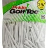 Pride Sports Wood Golf Tees 2.75 X 100 Count -Green And Swing Shop Classic Wood Tee 2.75 100 count White