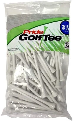 Pride Sports Wood Golf Tees 3.25" -Green And Swing Shop Classic Wood Tee 3.25 75 count White
