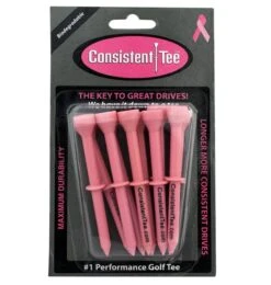 Consistent Tee Golf Tees 10 Pack - 3.25" -Green And Swing Shop Consistent Tee Pink Color