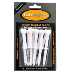 Consistent Tee Golf Tees 10 Pack - 3.25" -Green And Swing Shop Consistent Tee White Color
