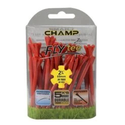 Champ Fly Tees 2.75" Plastic Golf Tees -Green And Swing Shop Flytee 2.75 red