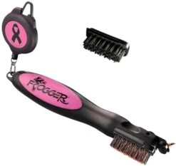 Frogger Golf BrushPro Retractable Golf Club Brush With Groove Cleaner -Green And Swing Shop Frogger Original Club Brush Pink Ribbon
