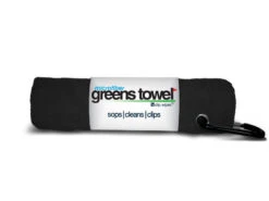 Clip Wipes Microfiber Golf Greens Towel -Green And Swing Shop Greens Towels Jet Black
