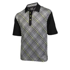 Ogio Grid Golf Polo Shirts -Green And Swing Shop Grid White Black Electric