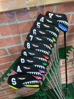 Shark Bite Neoprene Iron Head Covers Set -Green And Swing Shop IMG 2810