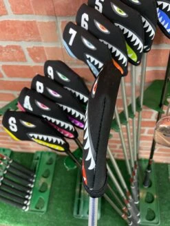 Shark Bite Neoprene Iron Head Covers Set -Green And Swing Shop IMG 2812