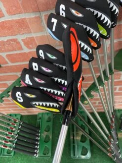 Shark Bite Neoprene Iron Head Covers Set -Green And Swing Shop IMG 2814