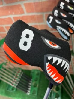 Shark Bite Neoprene Iron Head Covers Set -Green And Swing Shop IMG 2815