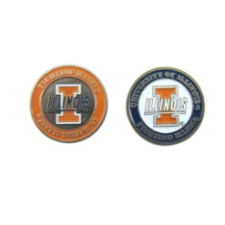 NCAA Double Sided Collegiate Golf Ball Marker Coins -Green And Swing Shop Illinois