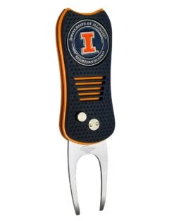 Team Golf Retractable Switchblade Switchfix Divot Tool Ball Marker - NCAA -Green And Swing Shop Illinois Illini Switchfix 44448 117