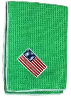 Joseph Elliott USA Embroidered Flag 18" X 18" Micro Fiber Towels 23 Joseph Elliott USA Embroidered Flag 18" X 18" Micro Fiber Towels -Green And Swing Shop JE2