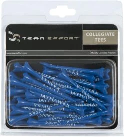 WinCraft Team Effort Collegiate Golf Tees 40 Pack -Green And Swing Shop Kansas Jawhawks