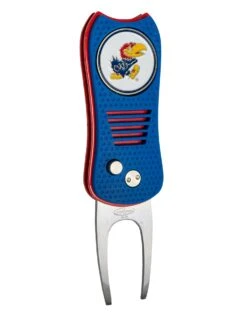 Team Golf Retractable Switchblade Switchfix Divot Tool Ball Marker - NCAA -Green And Swing Shop Kansas Jayhawks Switchfix 44448 122