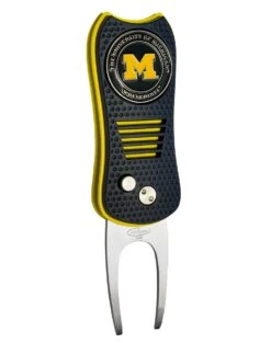 Team Golf Retractable Switchblade Switchfix Divot Tool Ball Marker - NCAA -Green And Swing Shop Michigan Wolverines Switchfix 44448 131