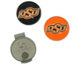 Team Effort Collegiate Hat Clip And 2 Ball Markers -Green And Swing Shop Oklahoma State University Hat Clip Ball Markers Team Effort