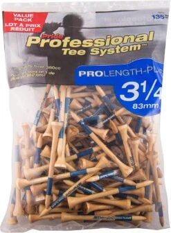 Pride Professional Tee System ProLength Golf Tees -Green And Swing Shop PTS ProLength Natural Wood Blue 3.25 135ct