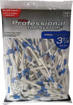 Pride Professional Tee System ProLength Golf Tees -Green And Swing Shop PTS ProLength White Blue 3.25 135ct