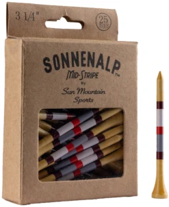 Sun Mountain Sonnenalp Mid-Stripe Golf Tees -Green And Swing Shop Sonnenalp TeesBrick