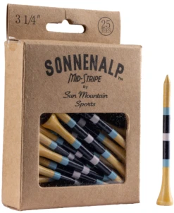Sun Mountain Sonnenalp Mid-Stripe Golf Tees -Green And Swing Shop Sonnenalp TeesNavy