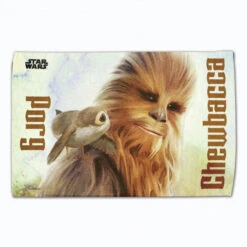 Star Wars Fan Towels 16" X 25" -Green And Swing Shop Star Wars Fan towel 16x25 Chewbacca Porg