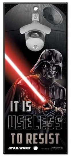 WinCraft Star Wars Bottle Opener 13" X 5" Wooden Signs -Green And Swing Shop Star Wars bottle opener Vader Episode 4
