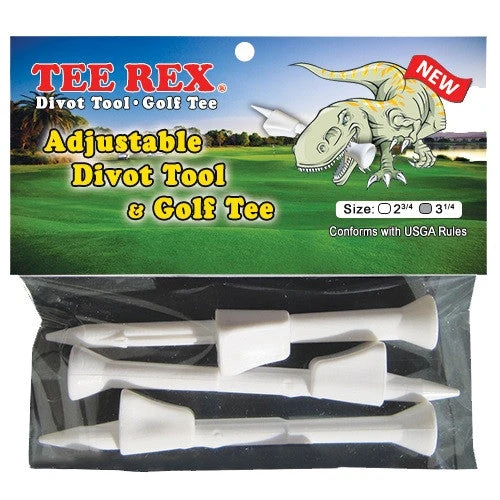 Tee Rex Multi-Use Adjustable Divot Tool & Golf Tees 3 Tee Rex Multi-Use Adjustable Divot Tool & Golf Tees