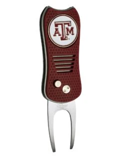 Team Golf Retractable Switchblade Switchfix Divot Tool Ball Marker - NCAA -Green And Swing Shop TexasAM Aggies Switchfix 44448 152