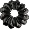 Volf Golf Black Synthetic Leather Iron Covers Set -Green And Swing Shop VolfGolfHeadcover BlackLeatherIrons0