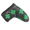 Volf Golf Black Synthetic Leather Shamrock Putter Cover -Green And Swing Shop VolfGolfHeadcovers BlackShamrockBladePutter0