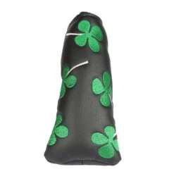 Volf Golf Black Synthetic Leather Shamrock Putter Cover 10 Volf Golf Black Synthetic Leather Shamrock Putter Cover -Green And Swing Shop VolfGolfHeadcovers BlackShamrockBladePutter2