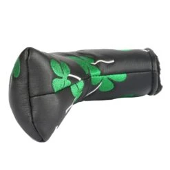Volf Golf Black Synthetic Leather Shamrock Putter Cover 12 Volf Golf Black Synthetic Leather Shamrock Putter Cover -Green And Swing Shop VolfGolfHeadcovers BlackShamrockBladePutter4