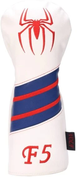 Volf Golf Red White Blue Leather Spider Headcovers -Green And Swing Shop VolfGolfHeadcovers SpiderFairway 5