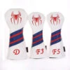 Volf Golf Red White Blue Leather Spider Headcovers -Green And Swing Shop VolfGolfHeadcovers SpiderWoodsSets0