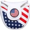 Volf Golf Red White Blue Synthetic Leather USA Mallet Putter Cover -Green And Swing Shop VolfGolfHeadcovers USAMalletPutter0