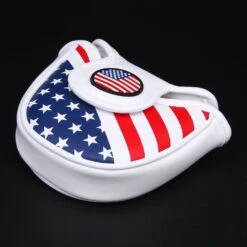 Volf Golf Red White Blue Synthetic Leather USA Mallet Putter Cover -Green And Swing Shop VolfGolfHeadcovers USAMalletPutter3