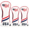 Volf Golf Red White Blue Leather USA Headcovers -Green And Swing Shop VolfGolfHeadcovers USASET0