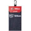 Wilson Staff Microfiber Trifold Golf Towel 16" X 21" Black -Green And Swing Shop WIlsonTriFoldTowelBlack 0