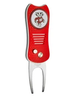 Team Golf Retractable Switchblade Switchfix Divot Tool Ball Marker - NCAA -Green And Swing Shop Wisconsin Badgers Switchfix 44448 159
