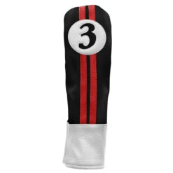 Sahara Retro Vintage #3 Fairway Wood Headcovers -Green And Swing Shop fw 3 hc black red