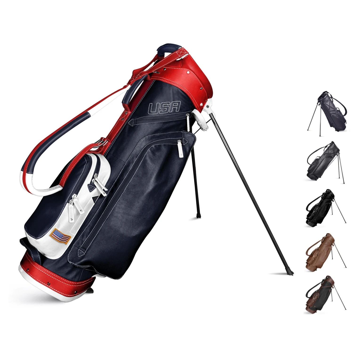Sun Mountain Golf Leather Carry Stand Bag 3 Sun Mountain Golf Leather Carry Stand Bag