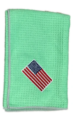 Joseph Elliott USA Embroidered Flag 18" X 18" Micro Fiber Towels 28 Joseph Elliott USA Embroidered Flag 18" X 18" Micro Fiber Towels -Green And Swing Shop je7